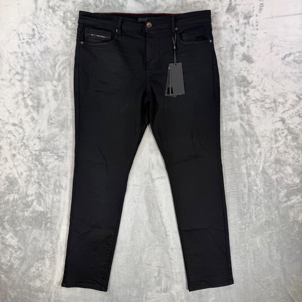 Fried Denim Slim Fit Jeans Men's Size 38x32 Black Stretch Denim NEW